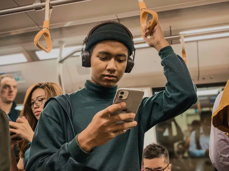 Person casually browsing their phone